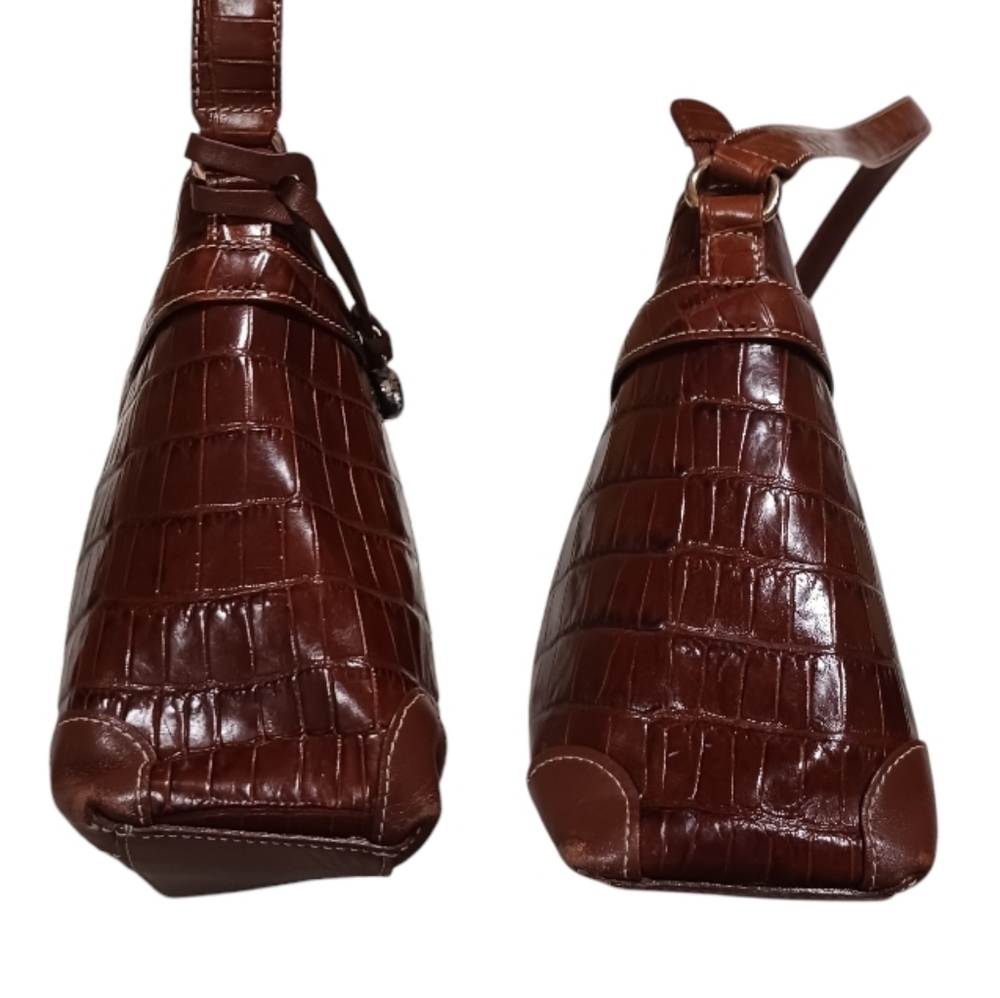 Brighton Anabella Croc Embossed Leather Shoulder Bag Retired - Picture 6 of 16